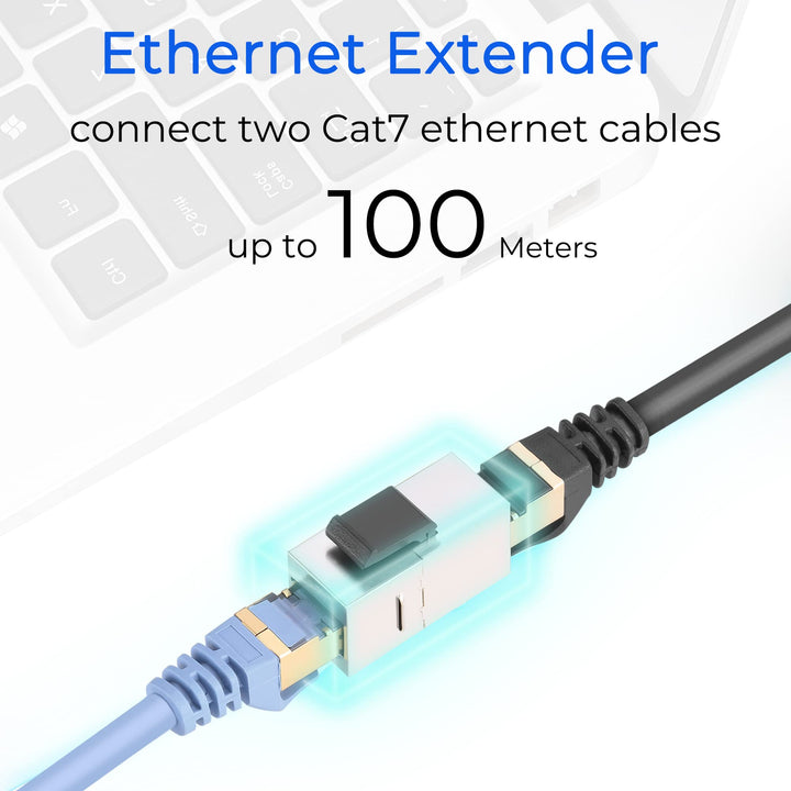 RJ45 Coupler Keystone Jack Cat7 10G Support, Cat7 Female Keystone STP 12 PCS for Wall Plate and Patch Panel, Shielded Rj45 Jack Gold Plated for Cat7, Cat6, Cat6A, Cat5e, Cat5 Cabling