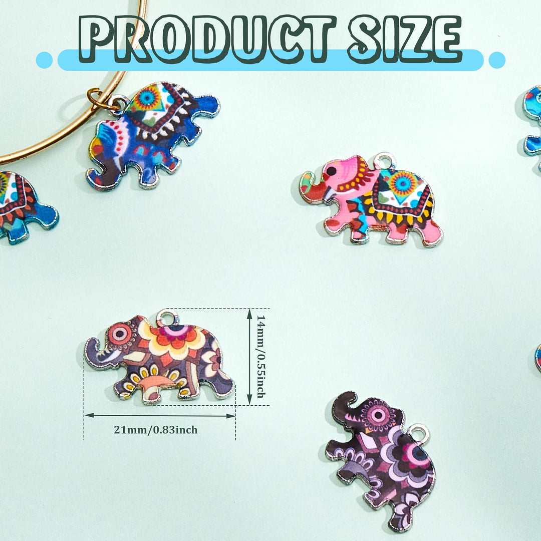 56 Pieces Elephant Charms Elephant Bracelet Jewelry Charms Elephant Pendant Charms for Jewelry Making Earring DIY Keychain