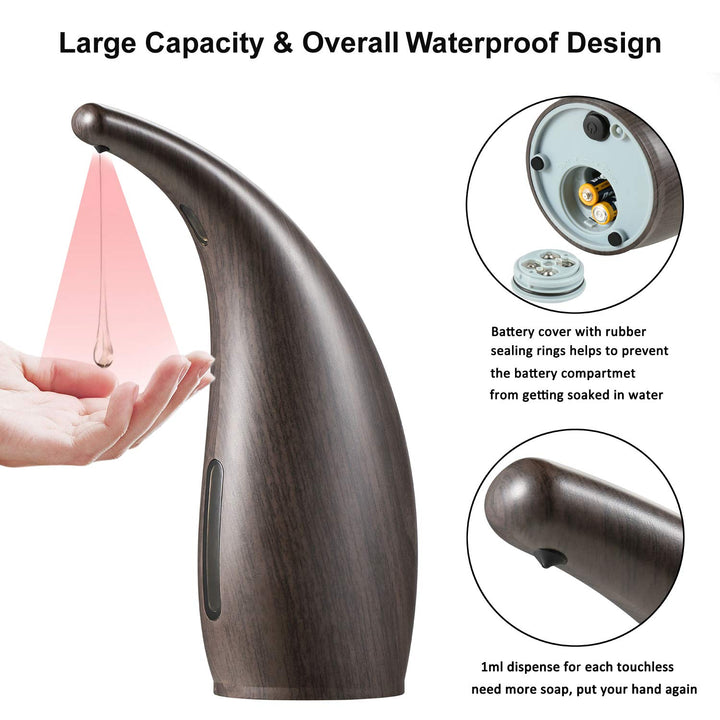 Automatic Soap Dispenser 300ml, Automatic Soap Dispenser Touchless, Auto Dish Soap Dispenser with Infrared Motion Sensor, Waterproof Hands Free Liquid Soap Dispenser for Kitchen Bathroom