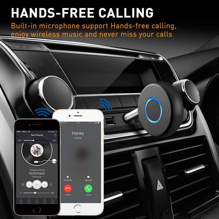 Bluetooth Aux Adapter for Car, Bluetooth 5.0 Receiver for Car,Wireless Audio Adapter Portable Hands-Free Car Kits with RCA AUX 3.5mm for Home/Car Stereo Music Streaming Sound System