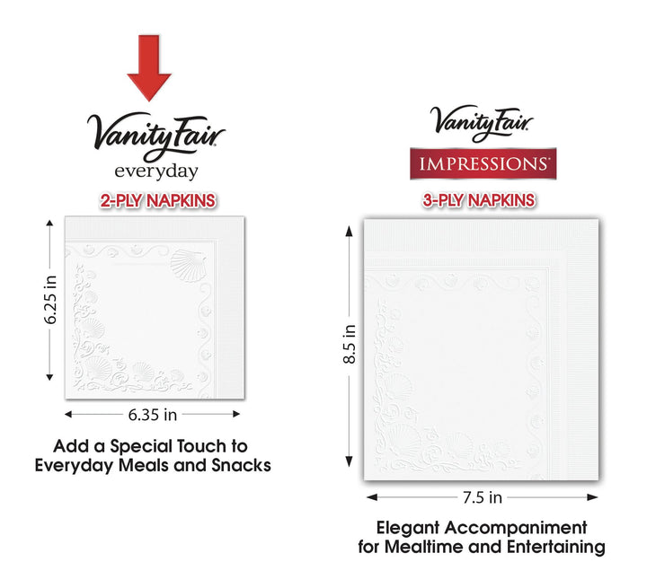 Vanity Fair Everyday Paper Napkins, 36 Count