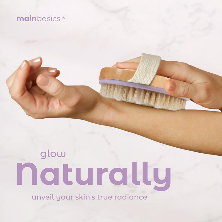 Dry Brushing Body Brush for Lymphatic Drainage, Dry Skin, Cellulite, Blood Circulation with Exfoliating Natural Bristles for Flawless Skin
