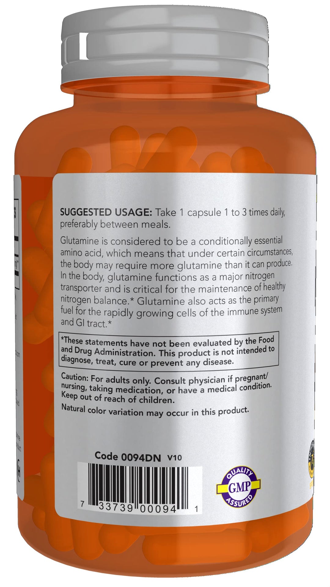 NOW Foods Sports Nutrition, L-Glutamine, Double Strengt