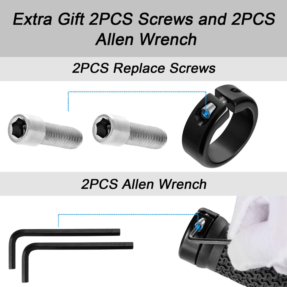 Premium Bike Handlebar Grips, Single Lock-on Professional Mountain Bicycle Handlebar Locking Grips with Anti-Slip, 2PCS Screw and 2PCS Allen Wrench for Free