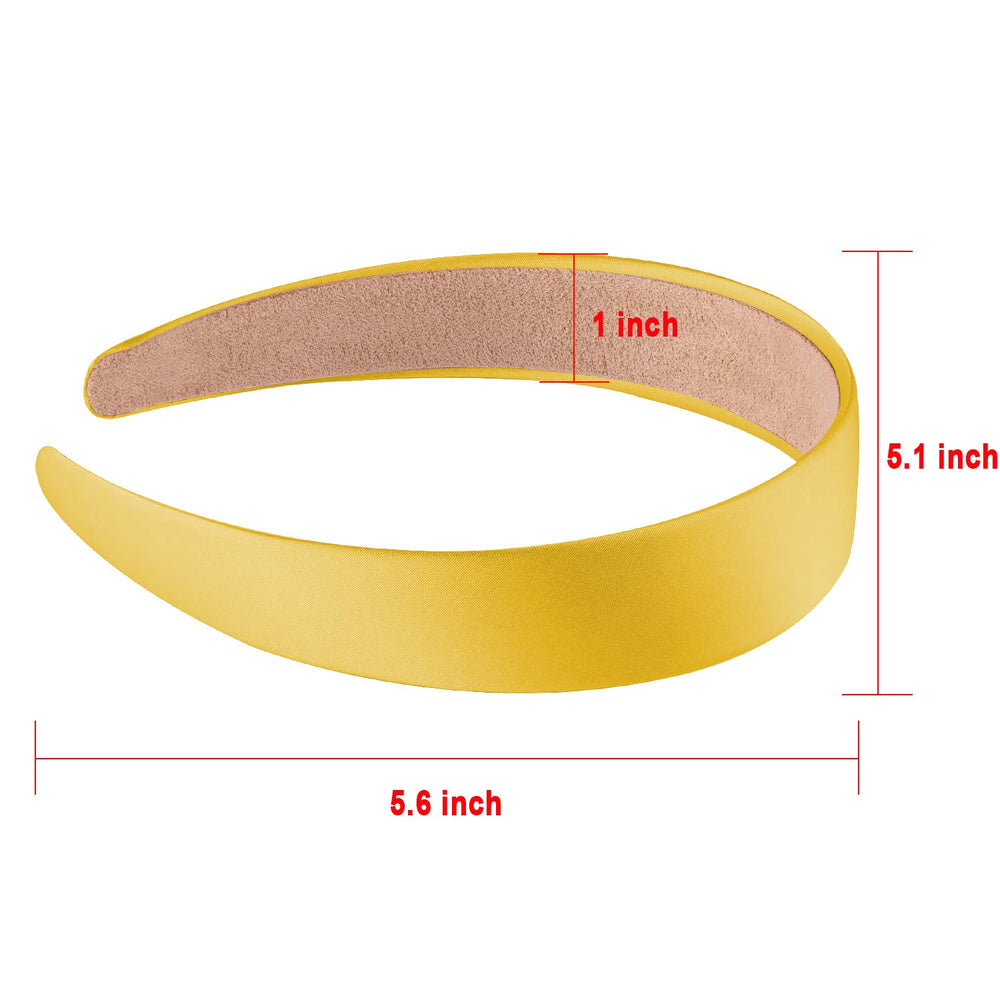 SIQUK 24 Pieces Satin Headbands 1 Inch Wide Headband Co