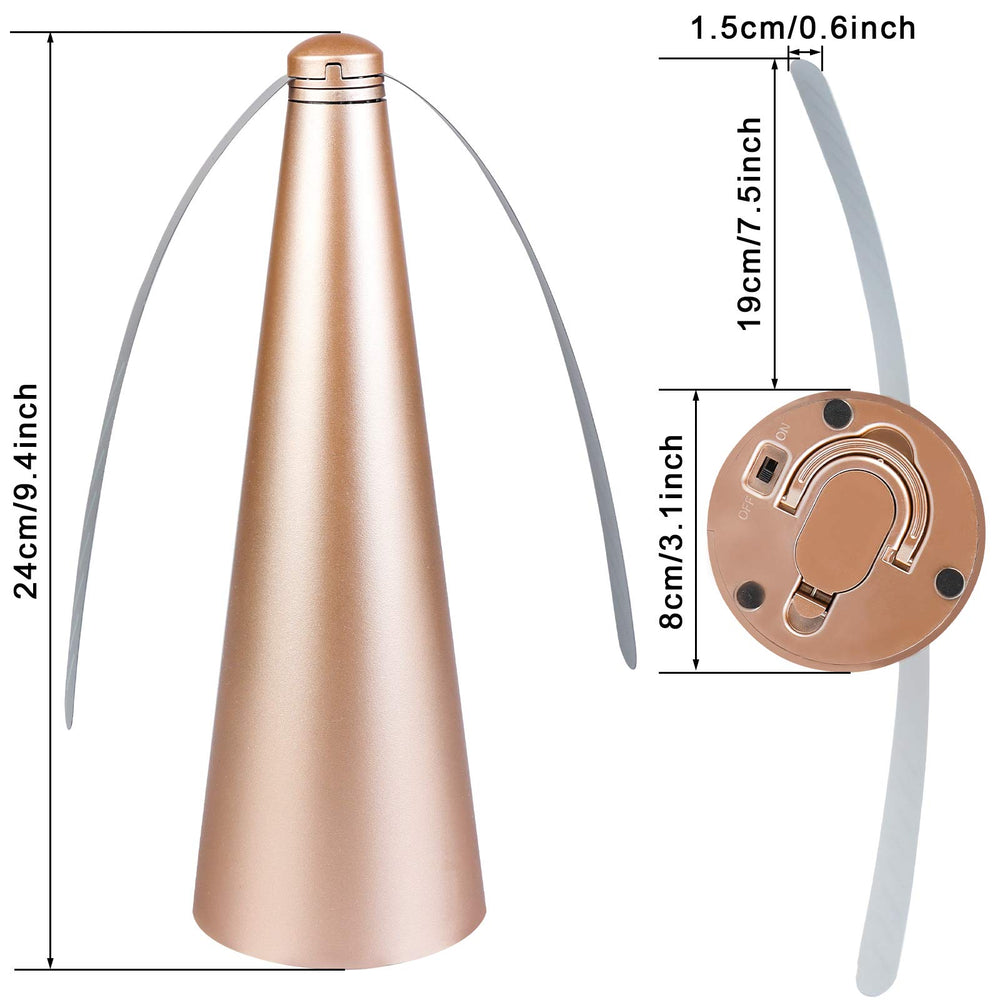 3 PCS Fly Fan for Table Picnic Gold Fly Fan Outdoor Food Fruit Fans for Indoor Outside Meal Table Fly Fan for Restaurant Home Party