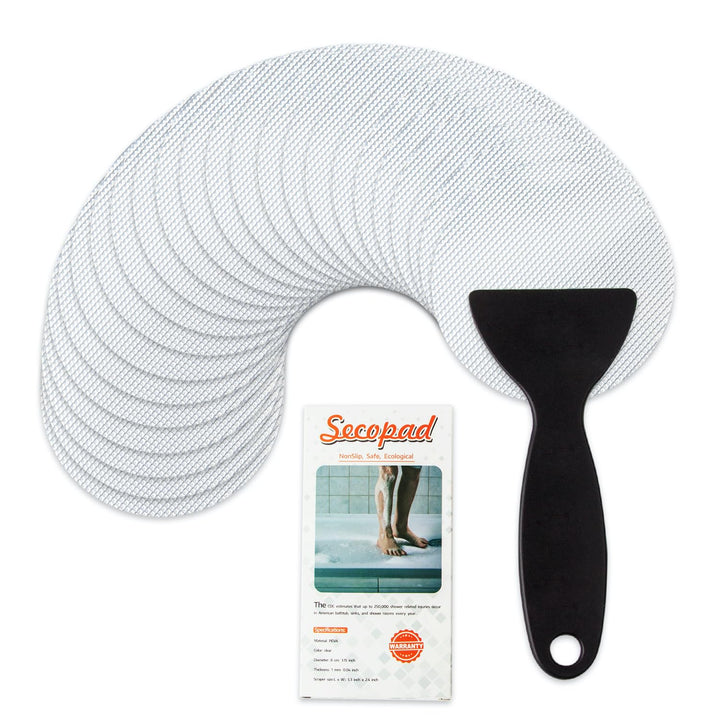 Original Non-Slip Bathtub Stickers, 24 PCS Safety Bathroom Tubs Showers Treads Adhesive Decals Scraper