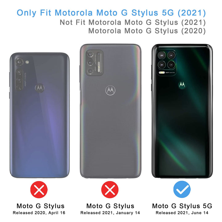 HAII Case for Moto G Stylus 5G 2021,PU Leather Folio Fl