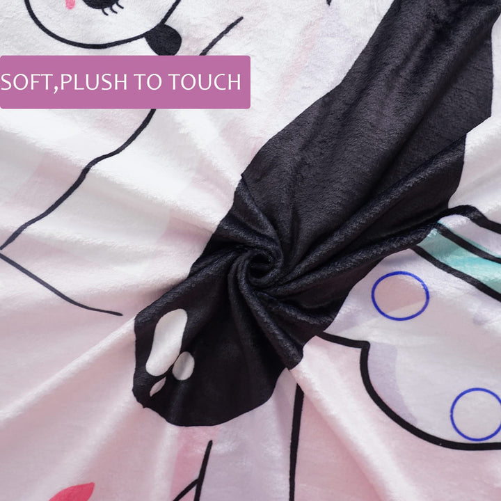 Panda Throw Blanket Cute Panda Personalized Blankets Panda Gifts for Girls/Kids Warm Cozy Fluffy Soft Flannel Fleece Blanket for Sofa Bed Couch Travel Blanket Birthday 50x60