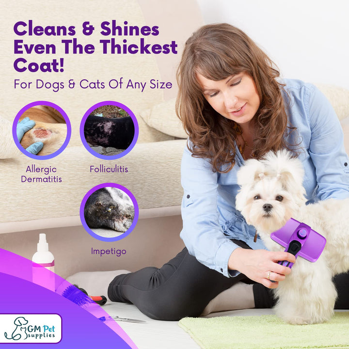 GM Pet Supplies Self Cleaning Slicker Brush | This is The Best Dog and Cat Brush for Shedding and Grooming | Our Pet Brushes Are Suitable for All Hair Lengths