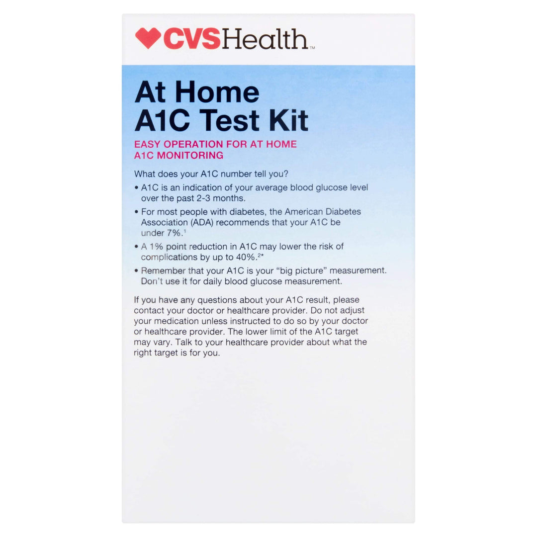 CVS A1C At Home Test Kit, Home Use Monitoring of Glycemic Control, Easy Operation for at home A1C Monitoring