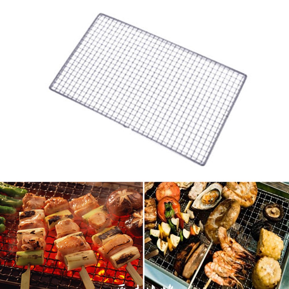 QKDS BBQ Grill, Stainless Steel Mesh BBQ Grill Grate Grid Wire Rack Cooking Replacement Net, Works on Smoker,Pellet,Gas,Charcoal Grill, for Camping Barbecue Outdoor Picnic Tool, 30 * 45cm