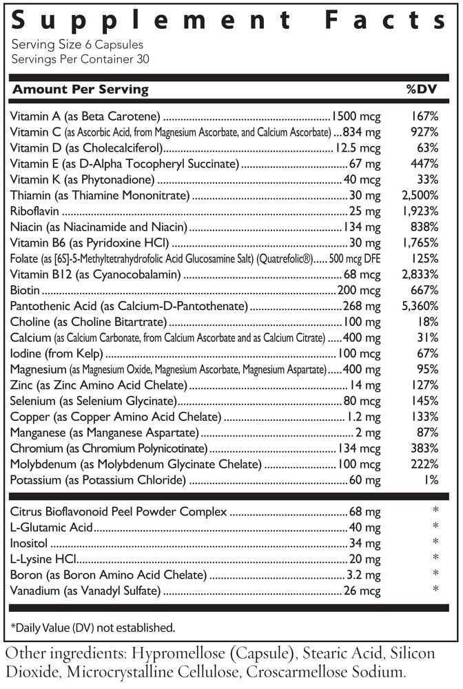 Essential Nutrients - The Most Complete Multivitamin and Multimineral Nutritional Supplement for Women - 180 Capsules