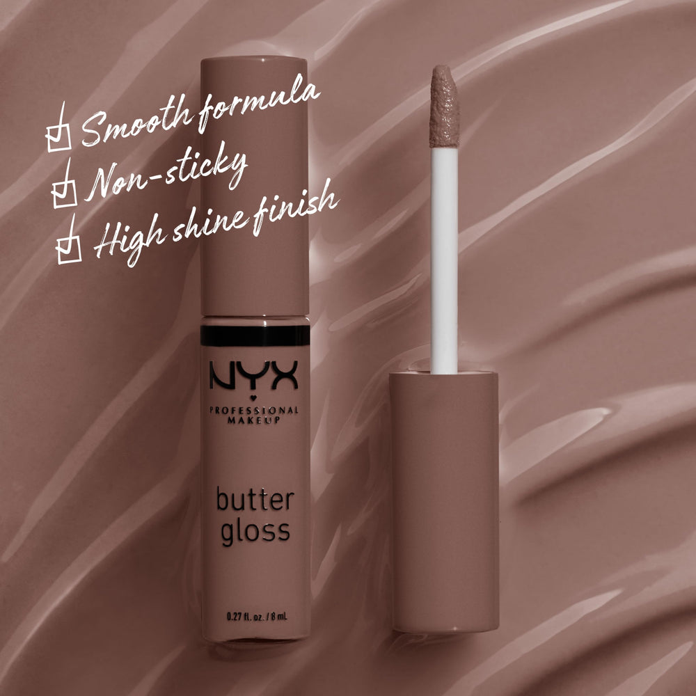 Butter Gloss Brown Sugar, Non-Sticky Lip Gloss - Cinnamon Roll (Grey Brown)