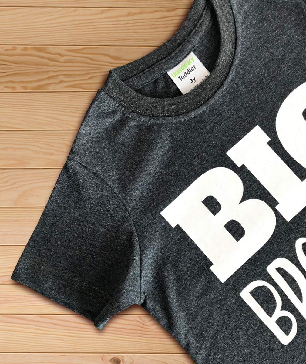 Big Brother Little Brother Shirts Matching Outfits Sibling Gifts Baby Set (Charcoal Black, Kids (3Y) / Baby (1-3M))