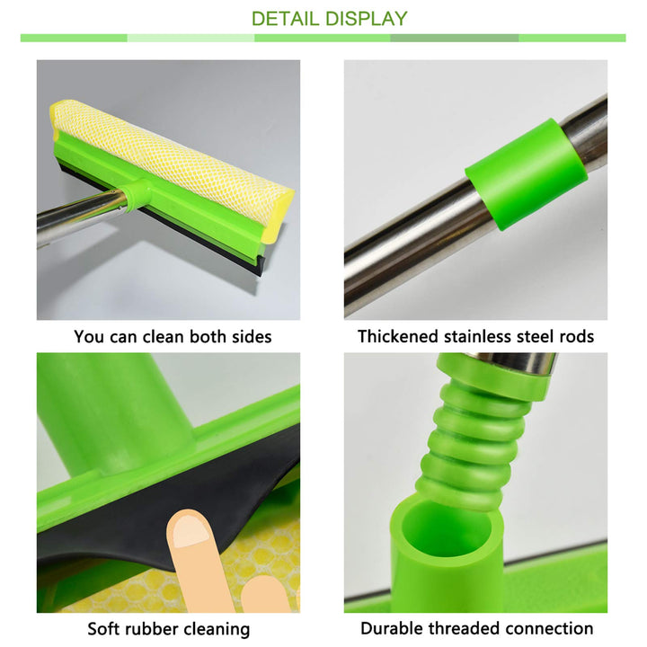 ITTAHO Squeegee for Window Cleaning, 2 in 1 Squeegee Wi