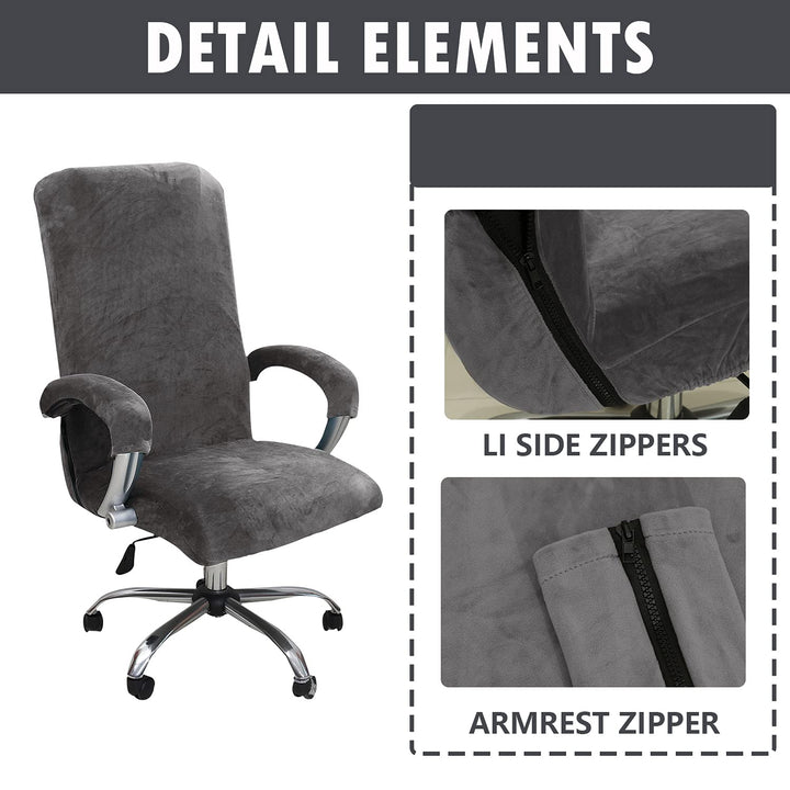 NILUOH Velvet Office Chair Cover with Arm Covers Stretc