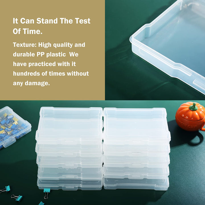 Transparent 5 x 7 Photo Storage Boxes - Photo Organizer Cases Photo Keeper Picture Storage Containers Box for Photos - 10 Pack (Clear)