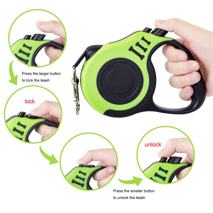PETIMP Retractable Dog Leash Lightweight 16FT Leash, with Folding Bowl,Dispenser,Waste Bags, for Small Medium Dogs(Green)