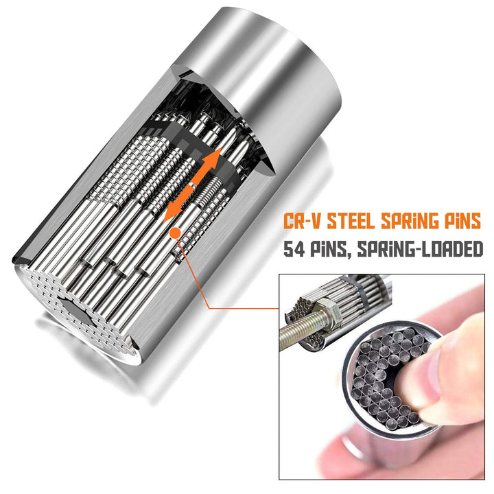 Universal Socket Wrench Grip Tools 1/4-3/4 (7-19mm) Ratchet Multi-function Adapter Set with Power Drill Adapter - Cool Gadgets for Men, DIY Handyman, Father/Dad, Husband, Boyfriend, Him