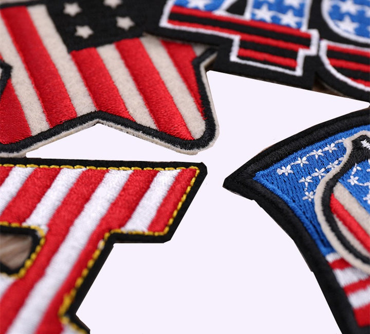13pcs Red White and Blue American Flag Iron on Patches 