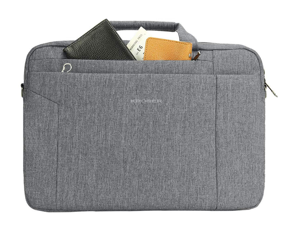 Laptop Bag 15.6 Inch Briefcase Shoulder Bag Water Repellent Laptop Bag Satchel Tablet Bussiness Carrying Handbag Laptop Sleeve for Women and Men-Grey