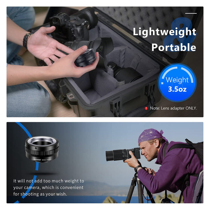 Neewer Adjustable Screw Mount Adapter for M42 Lens to S