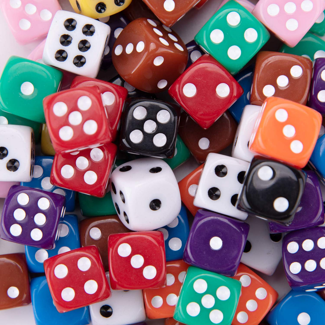 AUSTOR 100 Pieces Dices 12mm Game Dice Set 6 Sided Roun