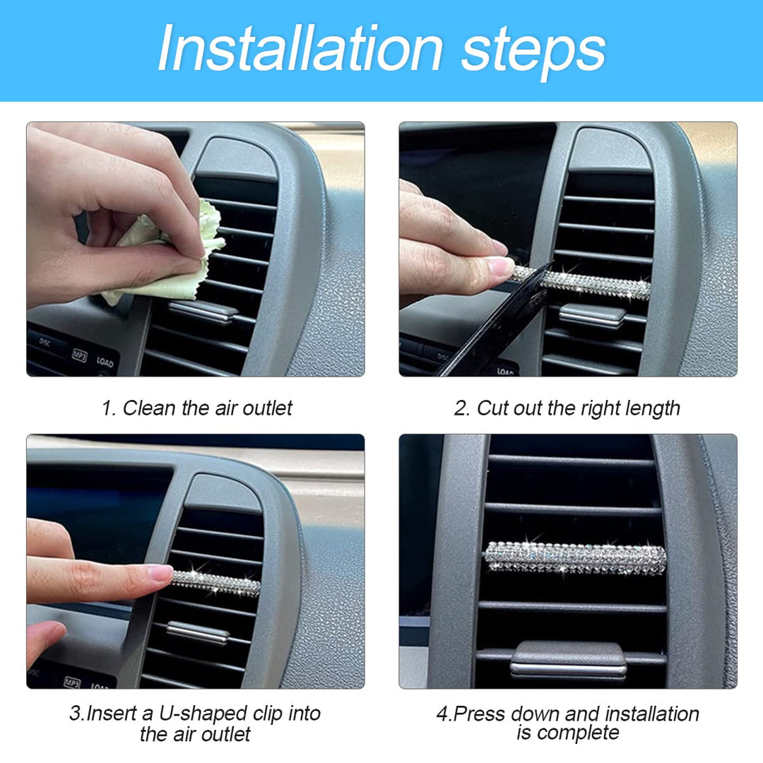 Car Air Conditioner Decoration Strip, 20 Pieces Universal Waterproof Bendable Air Vent Outlet Trim Decoration, Suitable for Most Air Vent Outlet, Car Interior Accessories (Red)