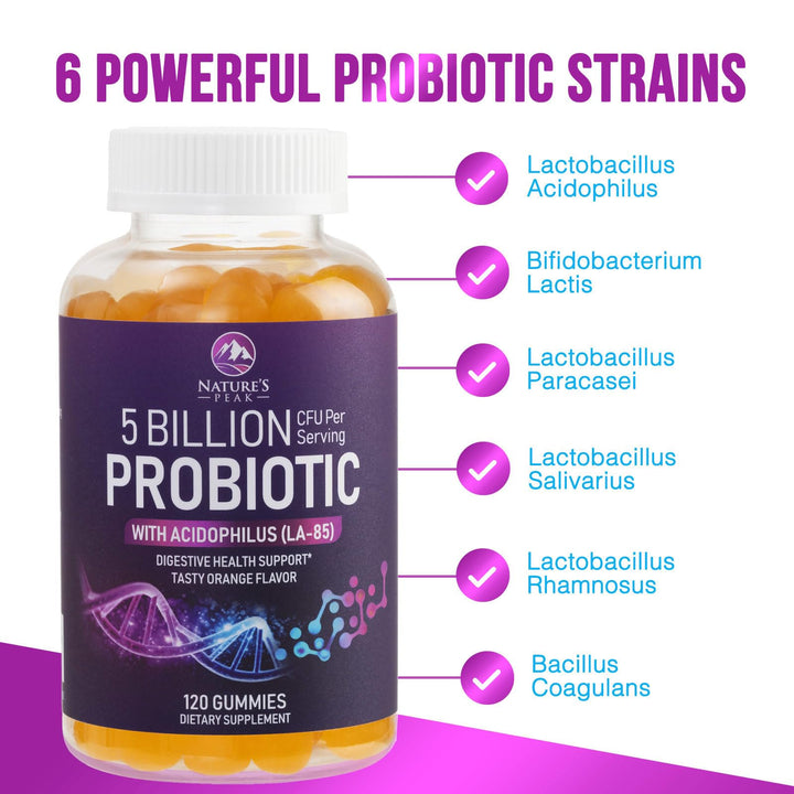 Probiotic Gummies for Women, Men &amp; Teens - 5 Bi