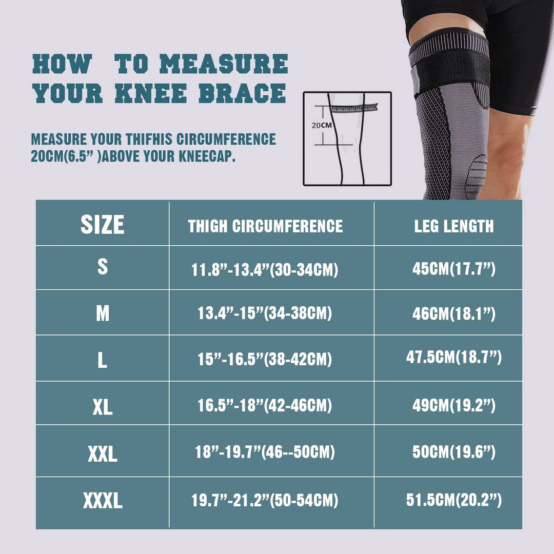 Mumian Full Leg Sleeves Long Compression Leg Sleeve Knee Sleeves Protect Leg, Reduce Varicose Veins and Swelling of Legs(Pair) (Black(with Strap)-1 Pair, X-Large)