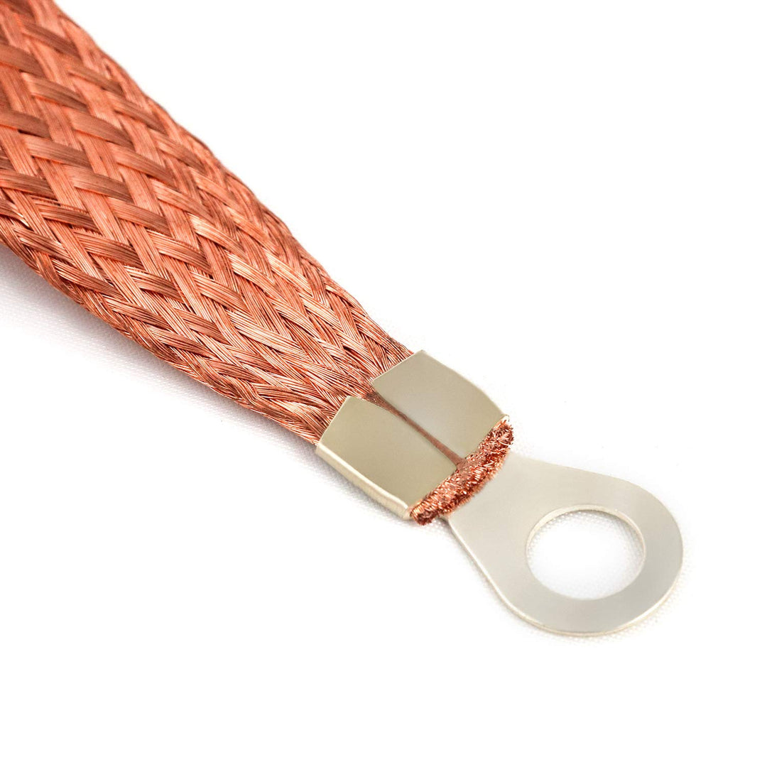 QWORK 11.4 Universal Automotive Heavy Duty Engine Braided Copper Ground Strap 3 PCS