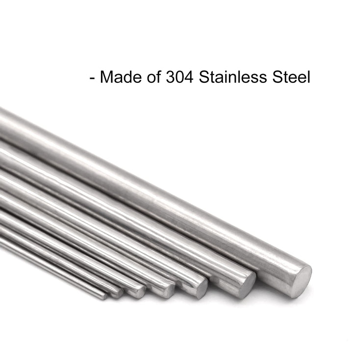 2mm x 200mm 304 Stainless Steel Round Rod, Metal Solid Shaft Rods Lathe Bar Stock for DIY Crafts Model Car Helicopter Airplane 10pcs