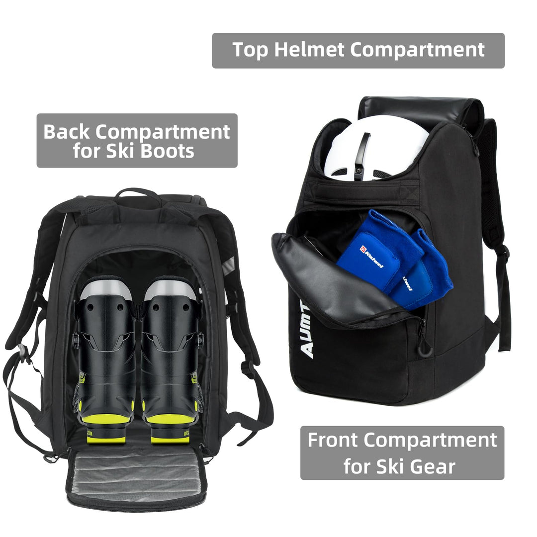 Ski Boot Bag, Ski Boot Backpack Travel, Snowboard Boots and Helmet Bags for Skiing, Snowboarding boot backpack for Flying Air Gloves Jacket Goggles