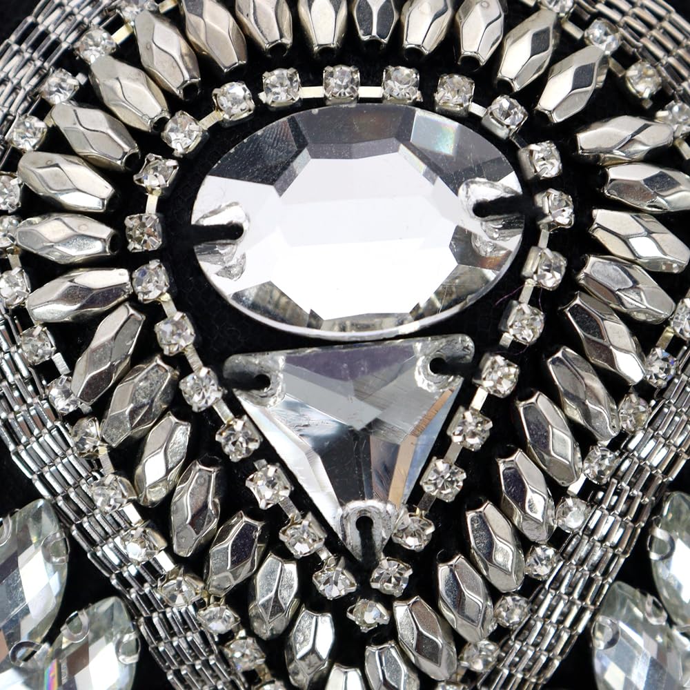 1pair Beaded Rhinestones Blazer Epaulet Kpop Fringe Tassel Metal Shoulder Epaulette Spikes Brooch Women Men Suit Accessories