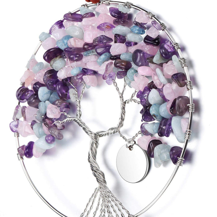 PESOENTH Chakra Tree of Life Dream Catcher Wall Hanging Decoration Dreamcatchers Chakra Stone Crystals Wall Car Decor Home Yoga Window Hanging Accessories Ornament Gift