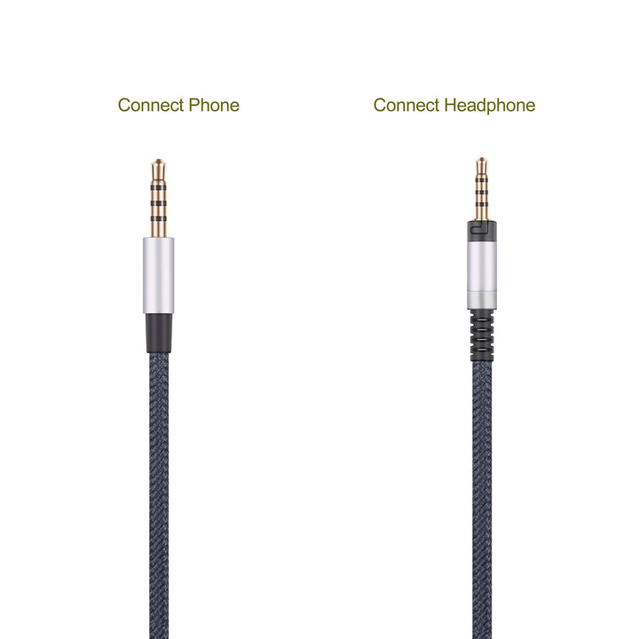 Audio Replacement Cable with in-Line Mic Remote Volume Control Compatible with Sennheiser Momentum, Momentum 2.0, HD1 Headphones, Audio Cord Compatible with Samsung Galaxy Huawei Android
