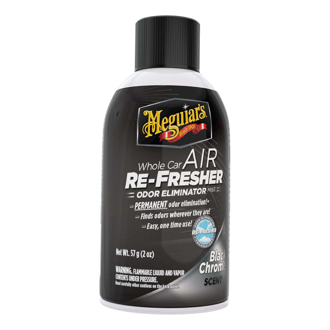 Meguiar&#39;s Whole Car Air Re-Fresher Odor Eliminator Mist, Black Chrome Scent - Car Odor Remover &amp; Car Air Freshener to Eliminate Bad Odors - 2 Oz Aerosol