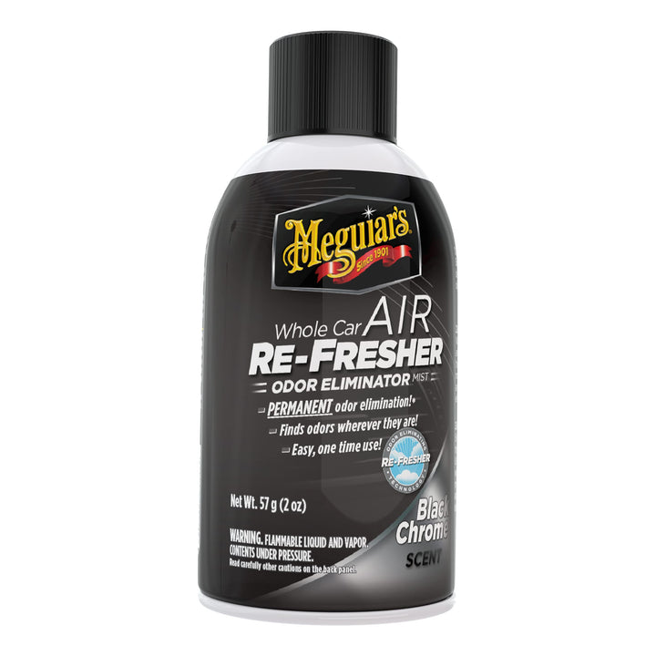 Meguiar&#39;s Whole Car Air Re-Fresher Odor Eliminator Mist, Black Chrome Scent - Car Odor Remover &amp; Car Air Freshener to Eliminate Bad Odors - 2 Oz Aerosol