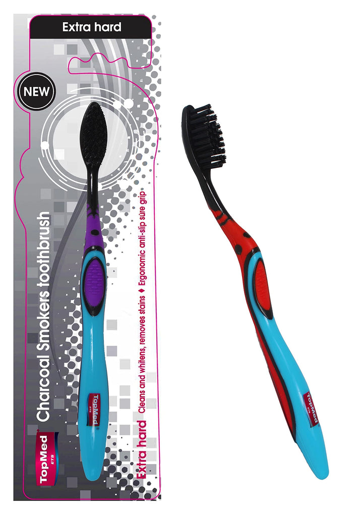 TopMed ets Smokers Charcoal Toothbrush Extra Hard ( Color May Vary ) 1 Count