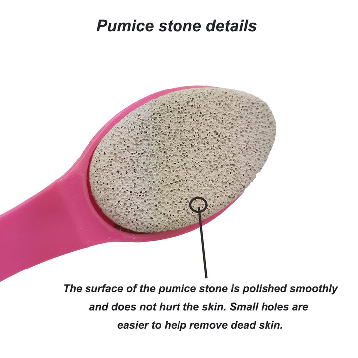 Pumice Stone Exfoliating Brush Foot Brush Body Scrub with Handle (red)