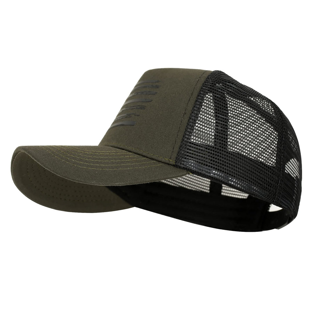 Baseball Cap American Flag Trucker Hat for Men Women 3D Embossed Logo Adjustable Outdoor Mesh Snapback Hat