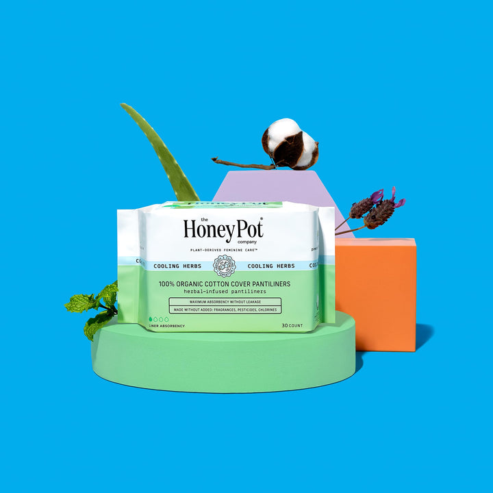 The Honey Pot Company Herbal Pantiliners, Green, 30 Cou