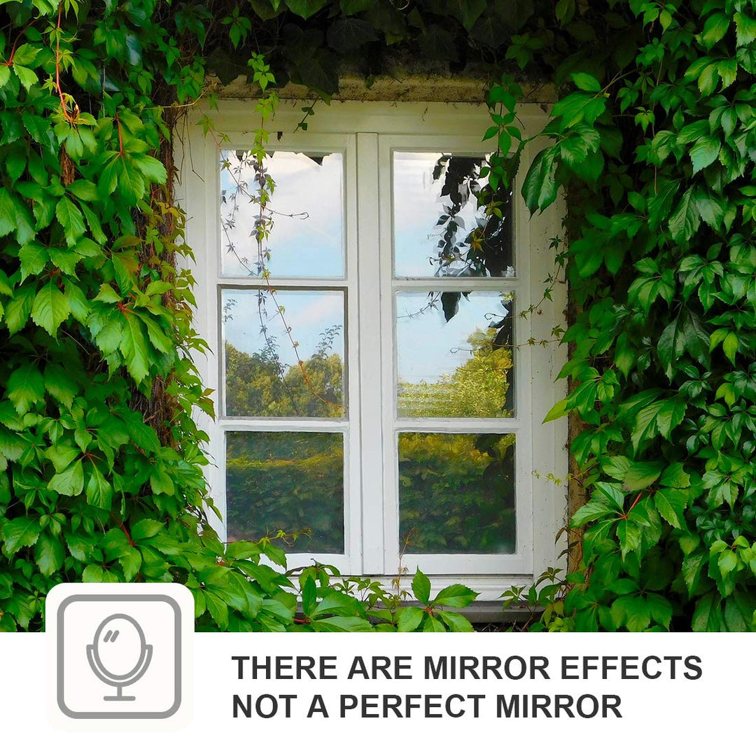 Window Film One Way Mirror Film Daytime Privacy Static Non-Adhesive Decorative Heat Control Anti UV Window Tint for Home and Office Silver 6 Mil 17.5 Inch x 6.5 Feet