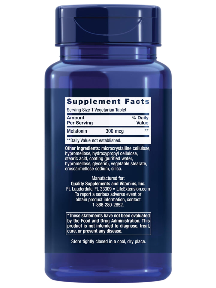 Melatonin 6 Hour Timed Release, 300 mcg, Extended-Release Formula for Gentle Sleep Support, Healthy circadian Rhythms, Cellular Defense, Gluten-Free, Non-GMO, Vegetarian, 100 Tablets