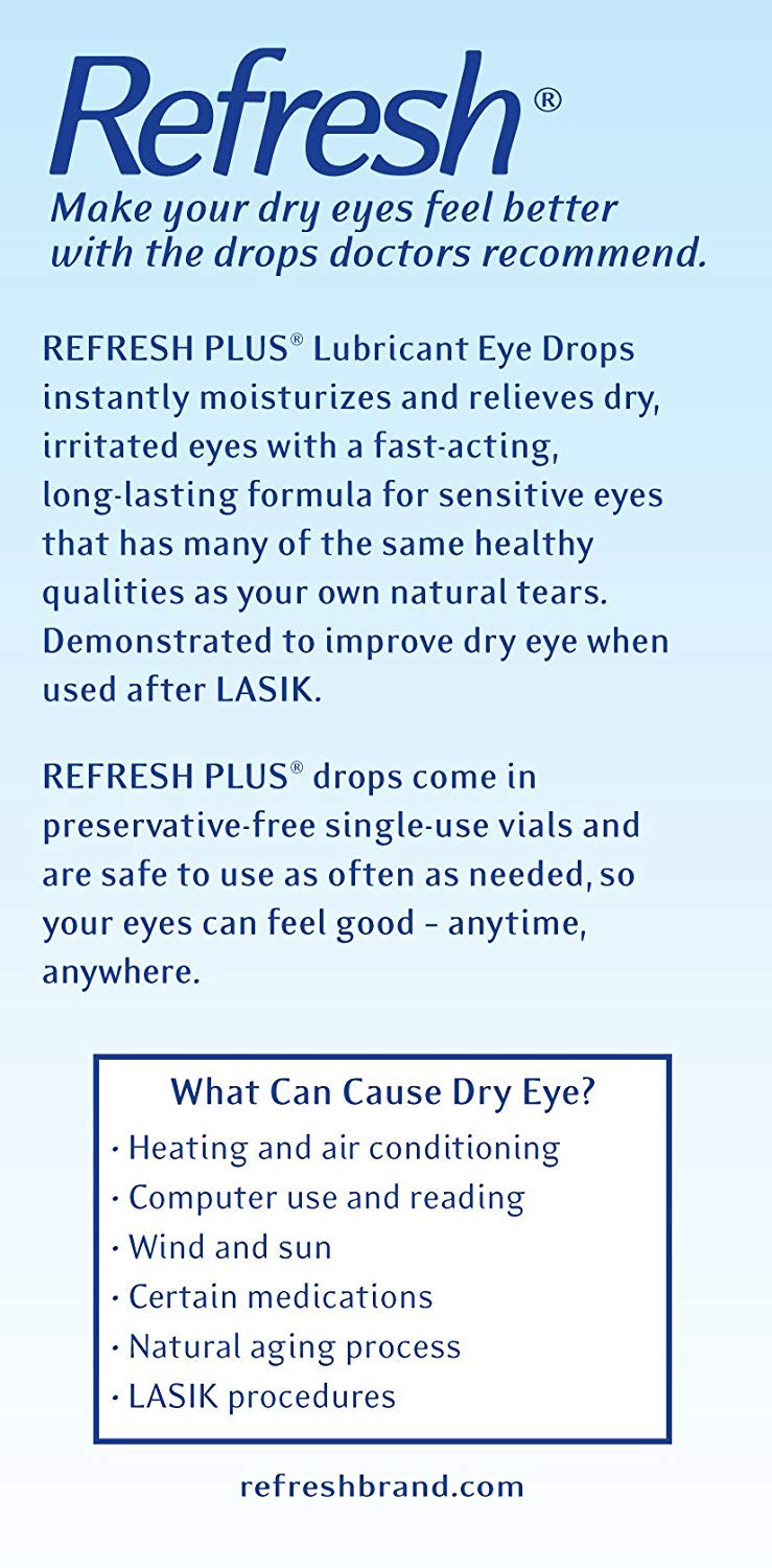 Refresh Plus Lubricant Eye Drops, Single-Use Containers