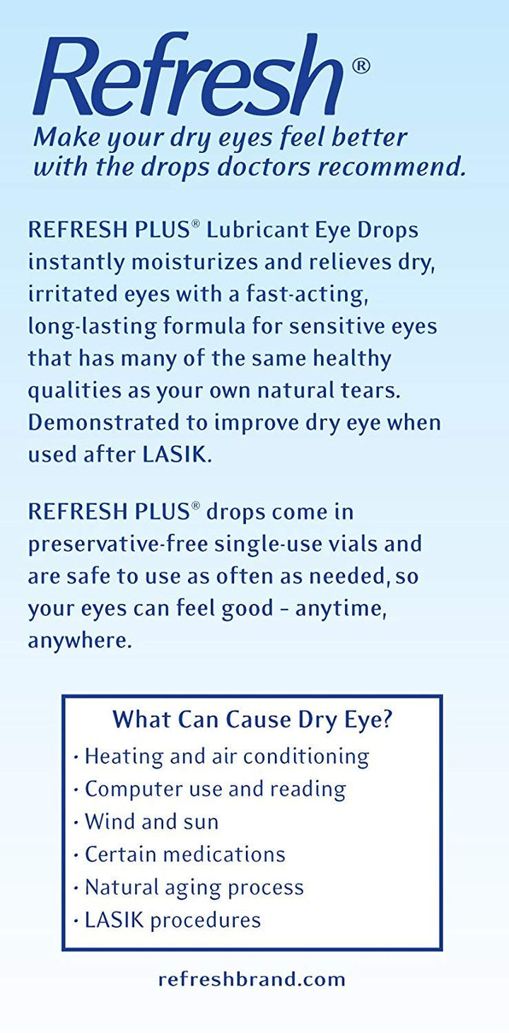 Refresh Plus Lubricant Eye Drops, Single-Use Containers
