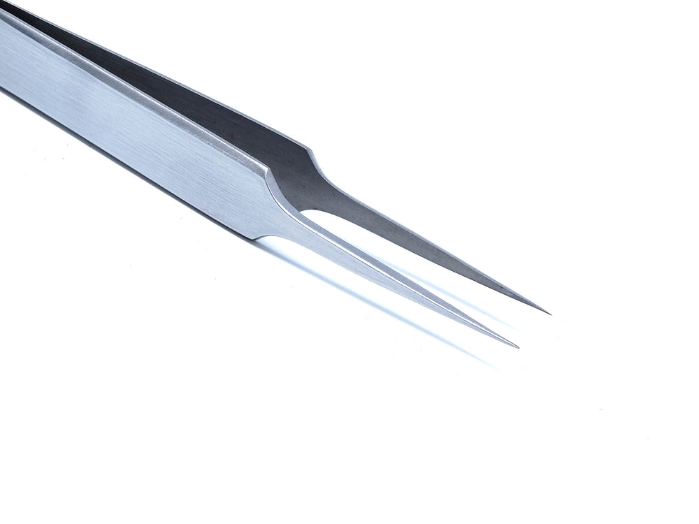 -JF5 Premium High Precision Jeweler Style Forceps #5 Tweezers, Fine Point Tips, Stainless Steel, 4.5'' L