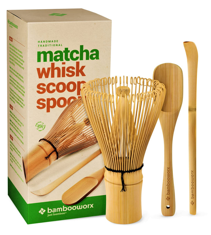 BambooWorx Matcha Whisk Set - Matcha Whisk (Chasen), Tr