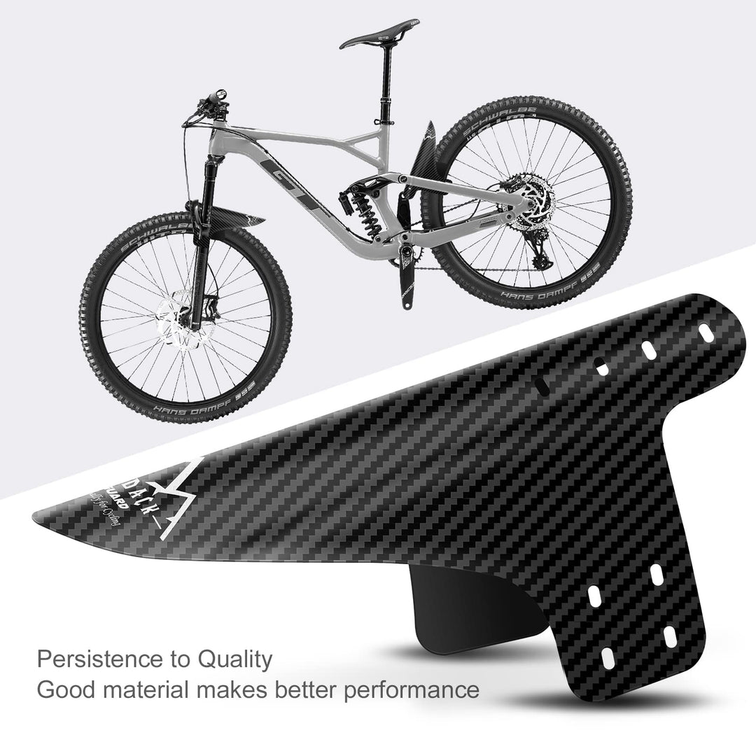 Bike Fender, Adjustable MTB Mud Guard, Front and Rear Compatible Mudguards fits 26, 27.5, 29 Fat Tire Bikes and All Disc Brake Bicycles